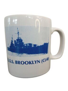 USS Brooklyn Coffee Mug CL40 Navy 50Th Anniversary of Commissioning 30 Sept 1937